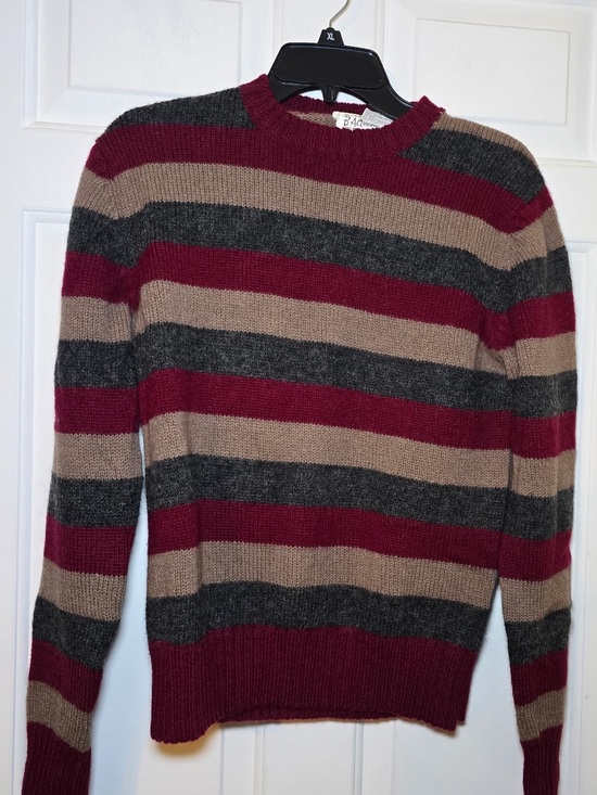 B. Altman Sweaters - Vintage B. Altman 5th Ave NY 100% Shetland Wool Striped Sweater Crew Neck Preppy